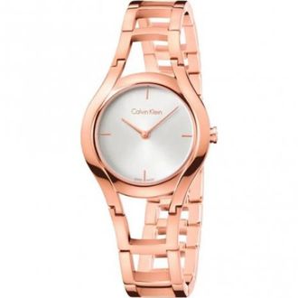 Calvin Klein Ros&eacute;gouden Quartz Horloge - Dames - Horloges - Bruin - ONE Size - Accessoires