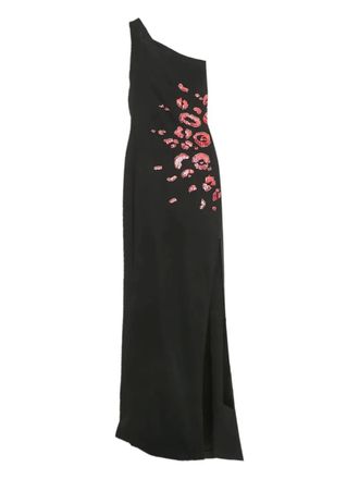 Versace draped one-shoulder maxi dress - Black