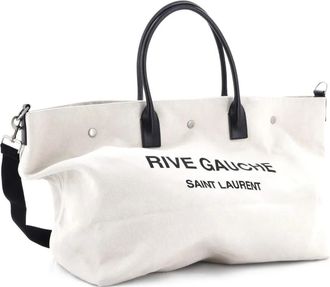 Saint Laurent Rive Gauche Shopper Canvas Maxi tote bag - Beige