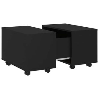 vidaXL Mesa De Centro Madera Contrachapada Negro 60x60x38 Cm Vidaxl