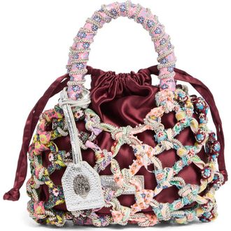 Kurt Geiger Small Crystal Macramé Bag in Open Red at Nordstrom Rack