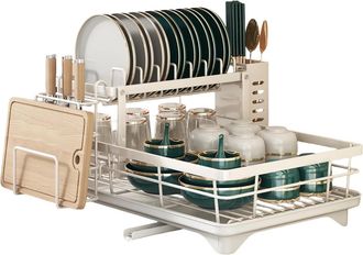 OEM Escurridor De Platos Que Ahorra Espacio, Escurridor De Cocina De Acero Inoxidable Con Soporte Para Cubiertos, 30,5 Cm (ancho) X 43 Cm (profundidad), B
