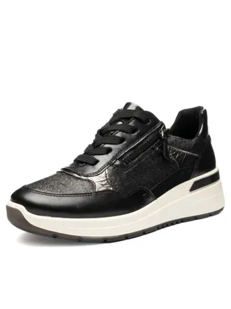 Ara Womens Gardenia Sneaker In Black/steel/mirror