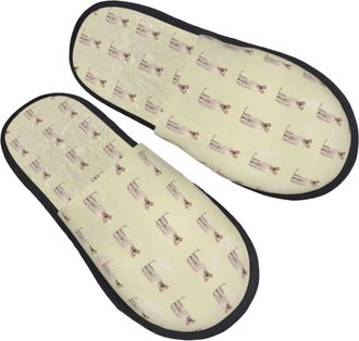 Generic Fleece Slippers Labrador Dog Cozy Fuzzy Slippers Lightweight Anti-Slide Slipper For Winter Holiday Spa M