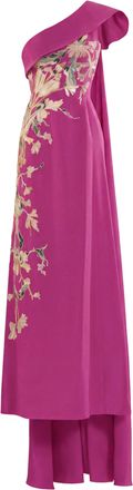 Saiid Kobeisy One Shoulder Embroidered Crepe Dress