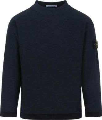 Stone Island Maglia collo vulcano con zip - Heren - Ronde hals truien - Blauw - 2XL - Truien & Vesten