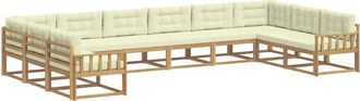 vidaXL Conjunto De Sof&aacute;s De Exterior 10 Uds. Blanco Y Crema Vidaxl