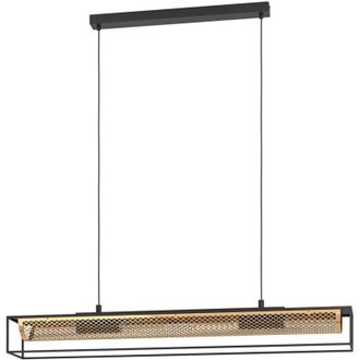 Eglo Eglo - Lampadario a Sospensione Vintage Nohales Acciaio Nero Ottone 4 Luci E27