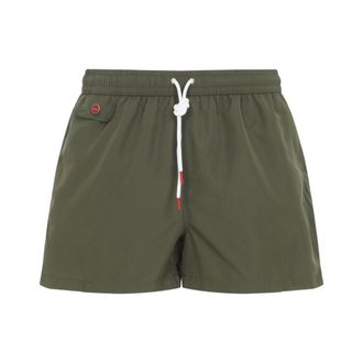 Kiton Green Logo Swim Shorts