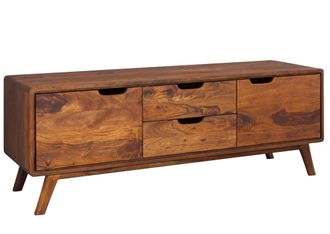 Massivmoebel24 Credenza In Legno Di Sheesham / Palissandro 134x40x49 Noce Laccato Malm&ouml; 2 102