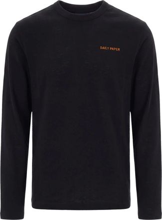 Daily Paper Clothing Slub Longsleeve T-Shirt - Heren - Longsleeves - Zwart - S - Katoen - Tops