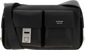Ferragamo Tassen, Heren, Zwart, ONE Size, Leer, Kleine Schoudertas