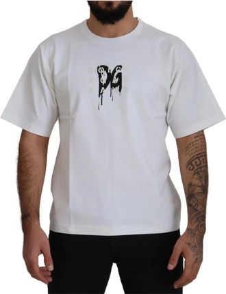 Dolce & Gabbana Tijdloos wit logo ronde hals t-shirt - Heren - T-shirts - Wit - XS - Katoen - Tops