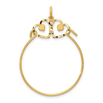 Diamond2Deal 14k Yellow Gold Heart Charm Holder