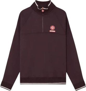 Casablanca 1/4 Zip Laurel Sweatshirt - Heren - Sweatshirts - Paars - XL - Katoen - Hoodies & sweatvesten