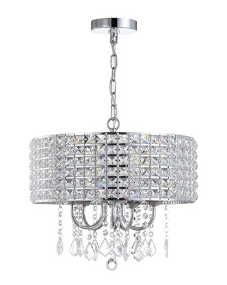 Jonathan Y Designs Jonathan Y Reese 17In Metal Crystal Led Adjustable Drop Pendant