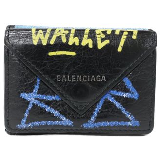 Balenciaga Black Leather Wallet (Tri-Fold) (Pre-Owned)