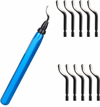OEM Sbavatrice Con 10 Lame In Acciaio Di Ricambio (bs1010), Lame Di Sbavatura Rotanti A 360&deg;, Strumento Pratico Per Alluminio, Stampa 3d, Rame, Acciaio, P