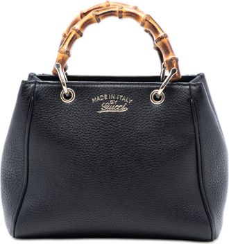 Gucci Pre-owned Gucci Mini Calfskin Bamboo Shopper Satchel Unisex 368823 001998