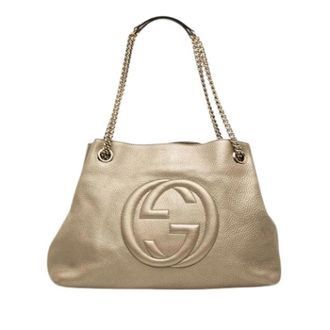 Gucci Pre-owned Soho Chain Shoulder Bag - Dames - Vintage Schoudertas - Geel - ONE Size - Leer - Vintage