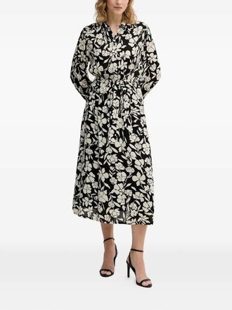 Benetton floral-print midi dress - Nero