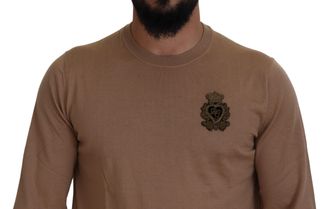 Dolce & Gabbana Mens Cashmere Crewneck Sweater Beige