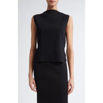 Victoria Beckham Rib Sleeveless Top in Black at Nordstrom, Size X-Large