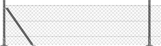vidaXL Chain Link Fence with Posts Grey 0.6 x 25 m Steel Vidaxl