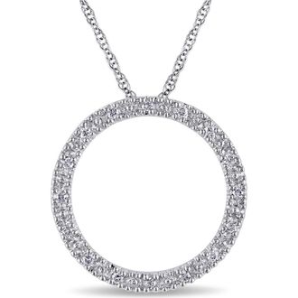 Delmar Diamond Circle of Life Pendant Necklace in White at Nordstrom Rack