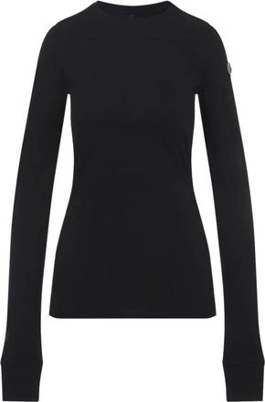 Moncler Girder LS T-Shirt - Dames - Longsleeves - Zwart - XS - Katoen - Tops