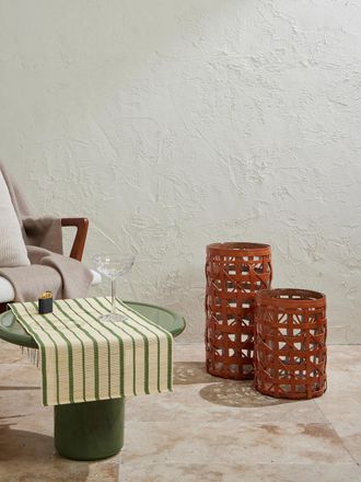 Ralph Lauren Home Preston Medium Woven Leather Hurricane