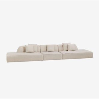 Sklum Divano componibile Cardea 3 pezzi con doppia chaise longue imbottita SKLUM