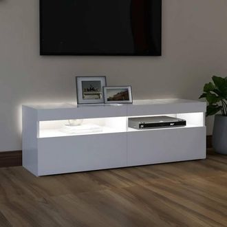 Berkfield Home TV Cabinet with LED Lights White 120x35x40 cm | Size: 120 x 35 x 40 cm