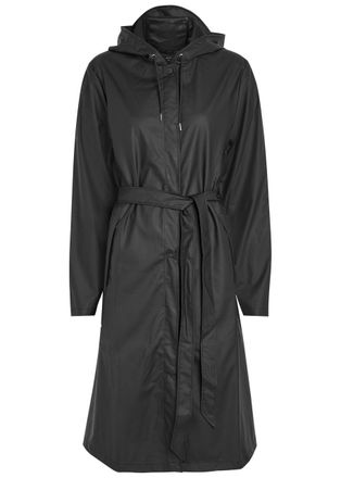 Rains Hooded Coated Shell Waterproof Jacket - Black - S (UK8-10 / S)