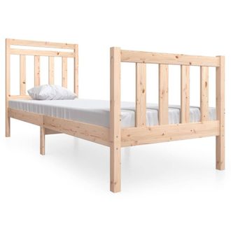 Berkfield Home Bed Frame 75x190 cm Small Single Solid Wood in Natural