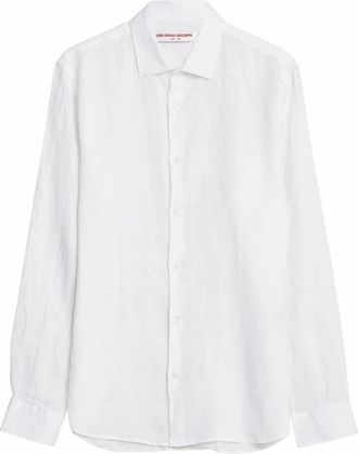 Orlebar Brown Mens Giles Linen Shirt In White