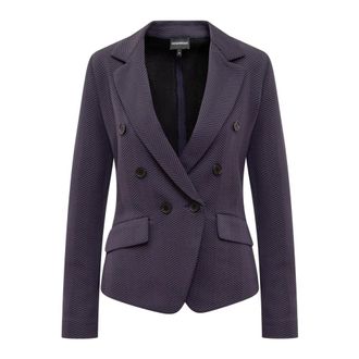 Emporio Armani Blazers, female, Blue, Size: M Double-Breasted Blazer