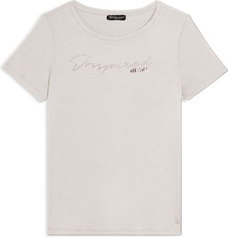 Freddy T-shirt donna con grafica in strass e logo sul fondo