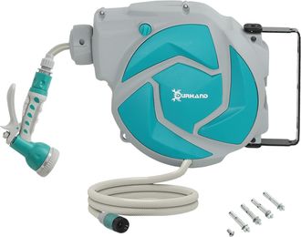 OEM Manguera Retr&aacute;ctil De Pared Con Carrete De 10+1 M Con Retorno Enrollado Autom&aacute;tico Y Boquilla De 7 Funciones Gira 180&deg;