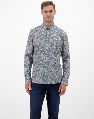 Lerros Langarmhemd LERROS LERROS Grafisch inszeniertes Poplinhemd f&uuml;r Herren, Herren, Gr. XXL, Normalgr&ouml;ssen, wei&szlig;, 97% Baumwolle, 3% Elasthan, Hemden Langar