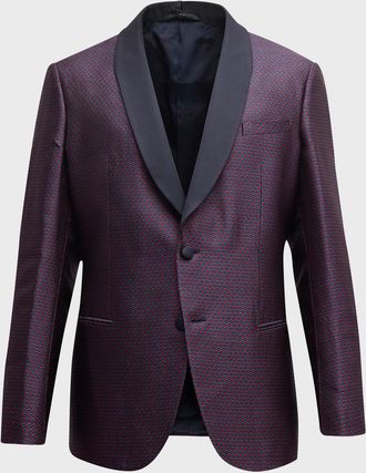 Giorgio Armani Men & apos;s Jacquard Shawl Blazer