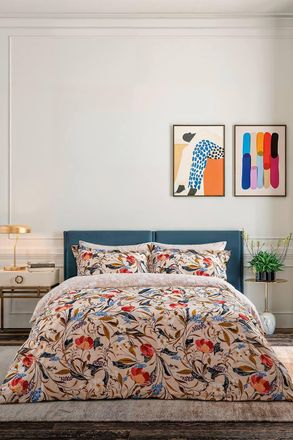 Ted Baker Poppy Swirl Cotton Duvet Cover Set in Pink | Size: Super King