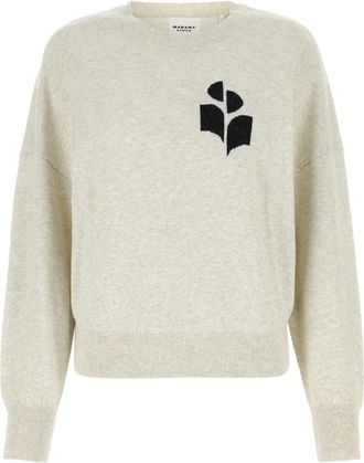 Isabel Marant Marisans Trui - Dames - Ronde hals truien - Beige - M - Katoen - Truien & Vesten