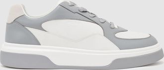 Reiss Dusty Blue & white Bonded-leather Chunky Sole Trainers, E41