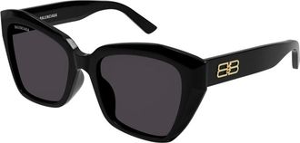 Balenciaga Black/Grey Zonnebrillen - Dames - Zonnebrillen - Zwart - 55 MM - Accessoires