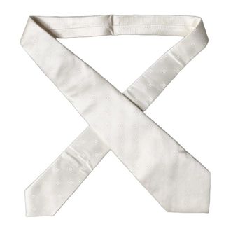 Dolce & Gabbana Geometric Silk Adjustable Necktie - female - Dolce & Gabbana - Ties - White - ONE SIZE - Accessories