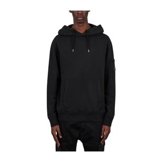 C.P. Company Hoodies, male, Black, Size: XL Cotton Hoodie