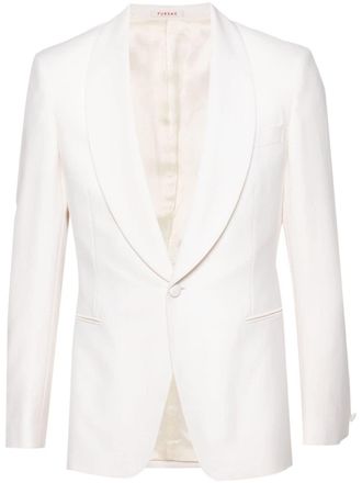 Fursac Smoking blazer met sjaalrevers - Beige