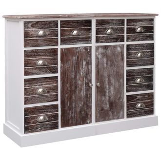 vidaXL Aparador Con 10 Cajones Madera Marr&oacute;n 113x30x79 Cm Vidaxl