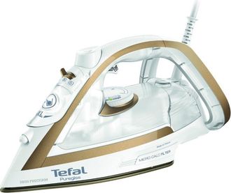 T-fal Puregliss Fv8042 Plancha Vapor-seco Durilium Airglide Autoclean Soleplate 3000 W Bronce, Blanco - Tefal